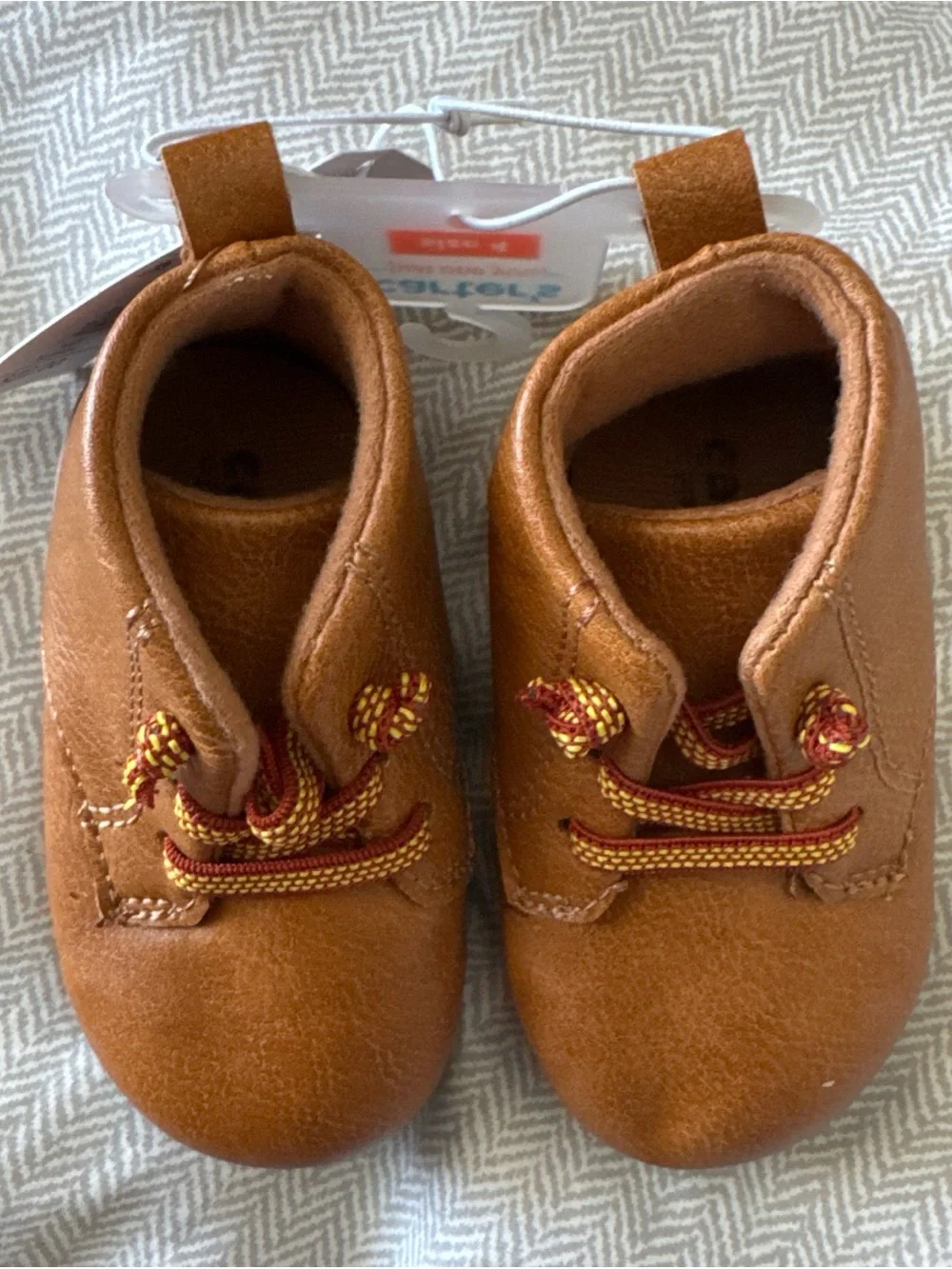NEW Carter's Toddler Boys Kyrie Boots Brown SZ 4 Soft Soles For Learning To Walk